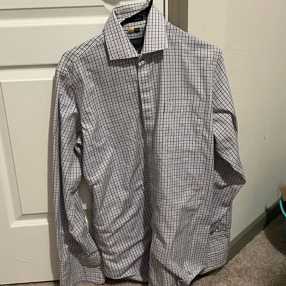 Stacy Adams Black and White Dress Shirt Classic Style